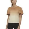 WILLAMINA DIP DYE FLUTTER SLEEVE TEE -Style Vibe Shop FA23KT7077W FLUTTER SS DIP DYE TEE CAMEL OMBRE 1397