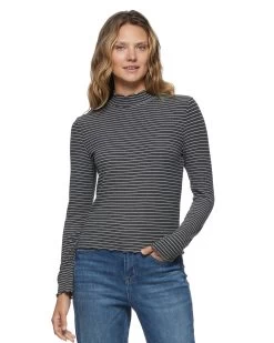 ALEENE RIBBED LETTUCE-EDGE TOP