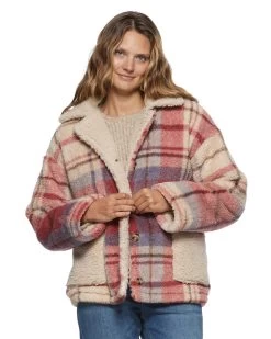 OAKLYN PLAID SHERPA SHIRT JACKET