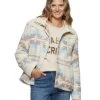 FALLON SOUTHWESTERN PRINT SHERPA-LINED SHIRT JACKET -Style Vibe Shop FA23OW6025W FALLON AZTEC PRINT SHERPA LINED WESTERN JACKET WOMENS OUTERWEAR 004