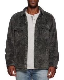 EARLHAM SHERPA SHIRT JACKET 9 EARLHAM SHERPA SHIRT JACKET -Style Vibe Shop FA23OW859 EARLHAM SHERPA SHIRT JACKET CHARCOAL 004