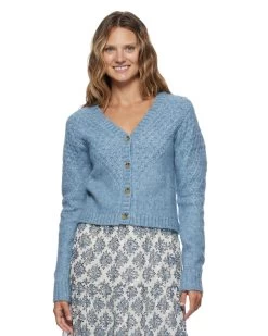 LOTTIE CROPPED CARDIGAN -Style Vibe Shop FA23SW8035W LOTTIE BUTTON UP CROPPED CARDIGAN WOMENS SWEATER 017