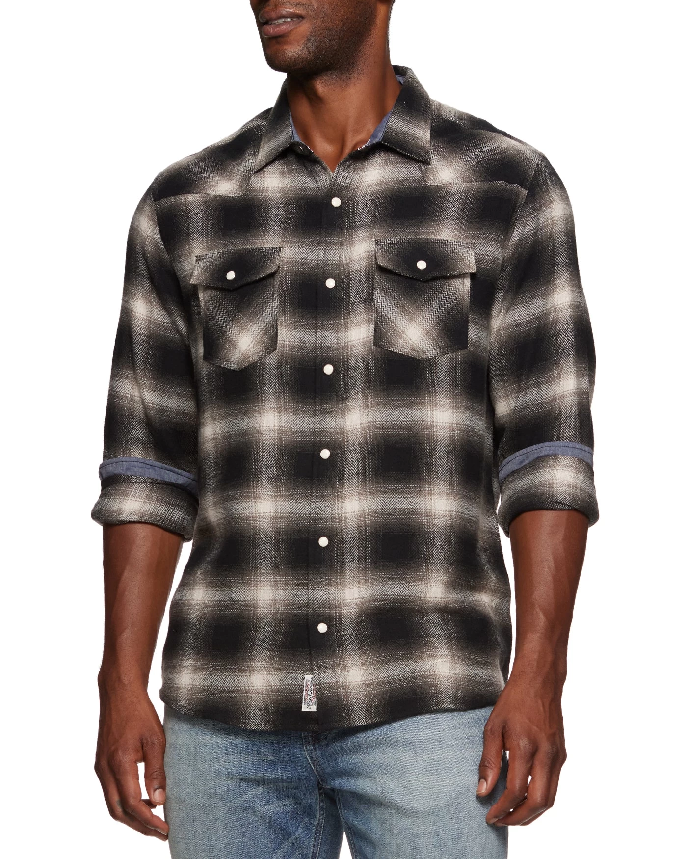 HILLARD HERRINGBONE WESTERN SHIRT 3 HILLARD HERRINGBONE WESTERN SHIRT