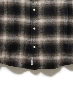 HILLARD HERRINGBONE WESTERN SHIRT 11 HILLARD HERRINGBONE WESTERN SHIRT -Style Vibe Shop FA23WS1021V HILLARD LSS HERRINGBONE WESTERN SHIRT BLACK WHITE 004
