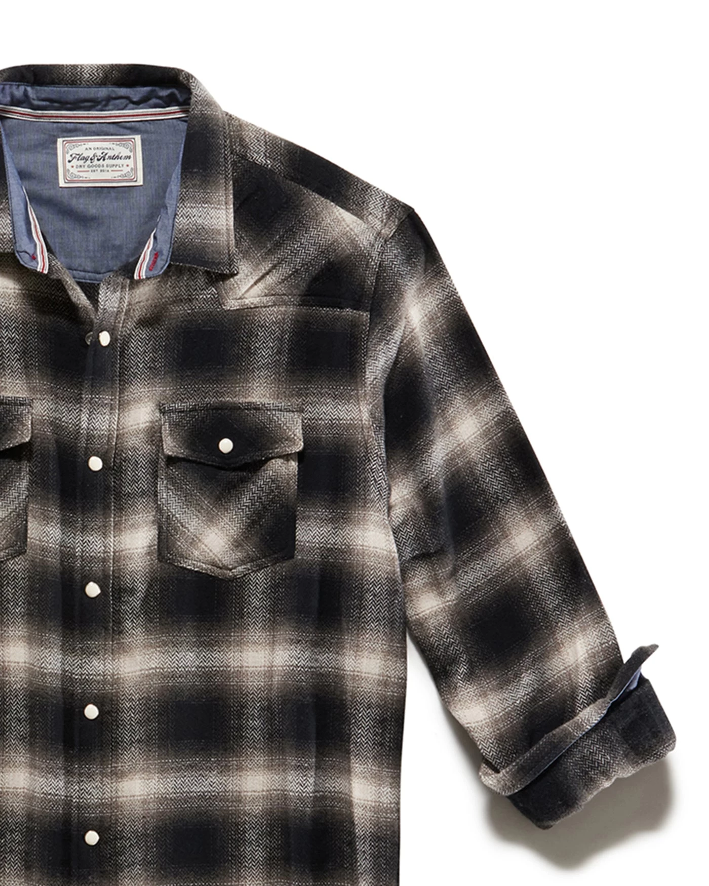 HILLARD HERRINGBONE WESTERN SHIRT 6 HILLARD HERRINGBONE WESTERN SHIRT - Image 4