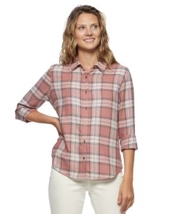 HARPER SHIRT -Style Vibe Shop FA23WS1233W HARPER LS PLAID FLANNEL SHIRT WOMENS LS WOVEN SHIRTS 015