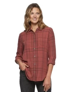 DAPHNE SHIRT 9 DAPHNE SHIRT -Style Vibe Shop FA23WS1246W DAPHNE LS SINGLE POCKET PLAID SHIRT WOMENS LS WOVEN SHIRTS 048