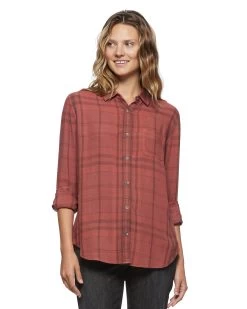 DAPHNE SHIRT 12 DAPHNE SHIRT -Style Vibe Shop FA23WS1246W DAPHNE LS SINGLE POCKET PLAID SHIRT WOMENS LS WOVEN SHIRTS 053