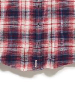 PATTERSON STRETCH FLANNEL SHIRT -Style Vibe Shop FA23WS1632 PATTERSSON LS STRETCH DOUBLE POCKET FLANNEL SHIRT NAVY RED WHITE 005 1