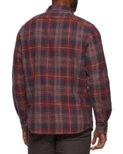 MORRISVILLE SHIRT -Style Vibe Shop FA23WS1678 MORRISVILLE LS DOUBLE POCKET SHIRT WINE NAVY 002