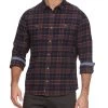OLIVER STRETCH FLANNEL SHIRT -Style Vibe Shop FA23WS1685 OLIVER LS DOUBLE POCKET FLANNEL SHIRT NAVY BROWN 410 1