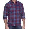 PENTON STRETCH FLANNEL SHIRT 2 PENTON STRETCH FLANNEL SHIRT -Style Vibe Shop FA23WS1686 PENTON LS DDOUBLE POCKET FLANNEL SHIRT NAVY RED 638 1
