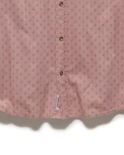 ALFRED LEAF PRINT VINTAGE WASHED SHIRT -Style Vibe Shop FA23WS1695 TOVEY LS VINTAGE WASH LEAF PRINT DOUBLE POCKET SHIRT MAUVE 003 1