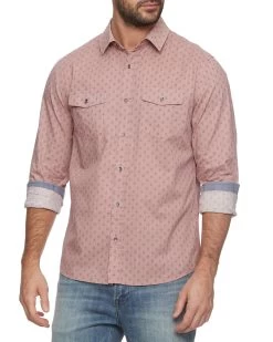 ALFRED LEAF PRINT VINTAGE WASHED SHIRT