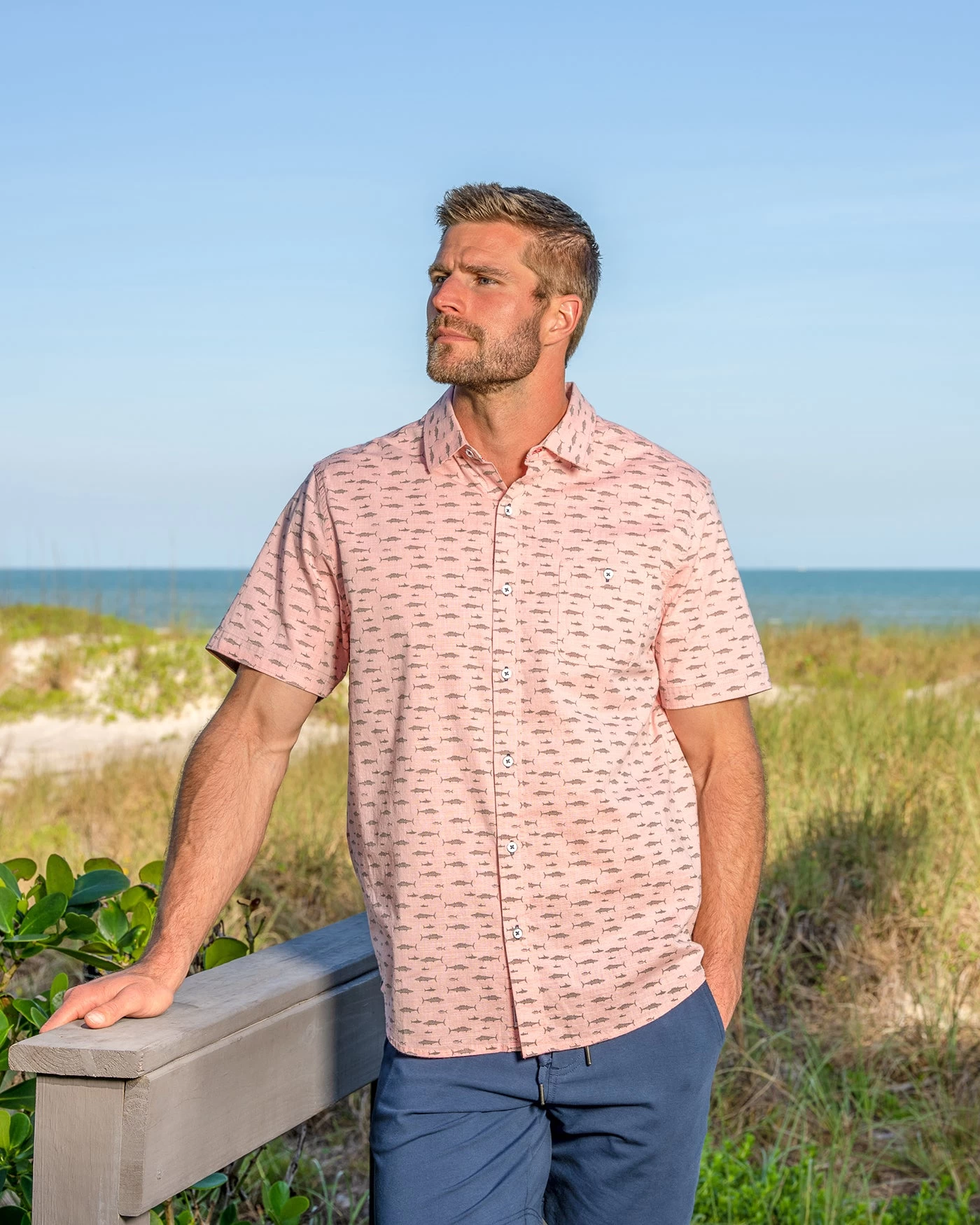PHILLIPSBURG FISH PRINT STRETCH SHIRT (FINAL SALE) 6 PHILLIPSBURG FISH PRINT STRETCH SHIRT (FINAL SALE) - Image 4