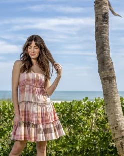 FAIRMONT PLAID TIERED MINI DRESS