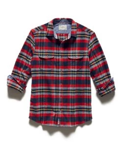AMES FLANNEL SHIRT -Style Vibe Shop HO20WS272 AMES FLANNEL SHIRT RED BLACK YELLOW 108
