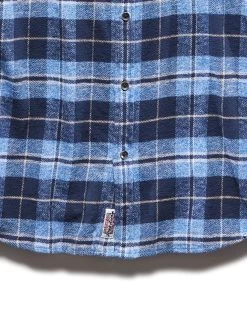 SIMPSONVILLE FLANNEL SHIRT -Style Vibe Shop HO21WS056 SIMPSONVILLE LS HEATHER SINGLE POCKET FLANNEL SHIRT BLUE NAVY 005