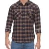 SHOREWOOD WESTERN FLANNEL SHIRT -Style Vibe Shop HO22WS1018 SHOREWOOD LS FLANNEL WESTERN SHIRT NAVY BROWN 018 253109b5 b1f9 4fdd 9688 54e09e322d23