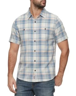 WELLINGTON VINTAGE WASHED SS SHIRT -Style Vibe Shop HO22WS1170 BLUE CHARCOAL 620