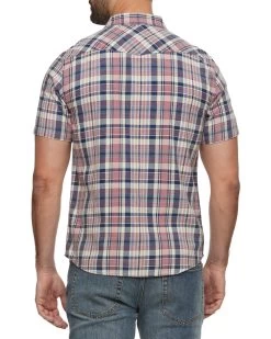 CLARKSBURG VINTAGE WASHED SHIRT (FINAL SALE) -Style Vibe Shop HO22WS1174 NAVY RED 600