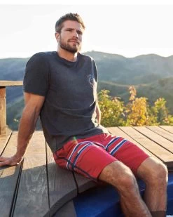 ROCKAWAY STRIPED BOARD SHORT - 10" INSEAM (FINAL SALE) 14 ROCKAWAY STRIPED BOARD SHORT - 10" INSEAM (FINAL SALE) -Style Vibe Shop Hot Tub 01 0068