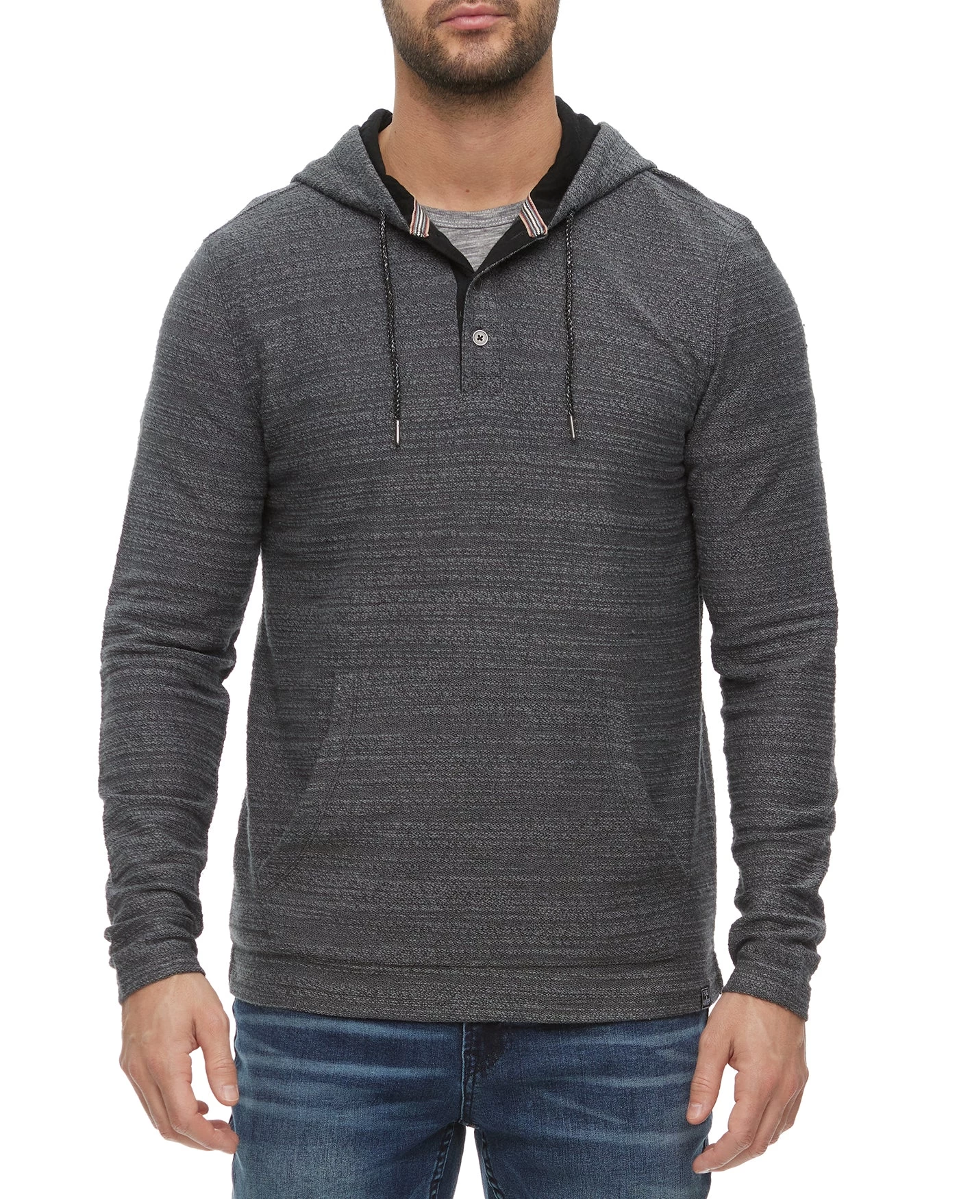 RILEY TEXTURED TERRY HOODED HENLEY 3 RILEY TEXTURED TERRY HOODED HENLEY