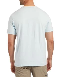 MADEFLEX STRIPED SHIELD CREWNECK TEE (FINAL SALE) -Style Vibe Shop M COREKT1271 DRISCOLL SS UPF CHEST STRIPE CREWNECK TEE LIGHT BLUE 013