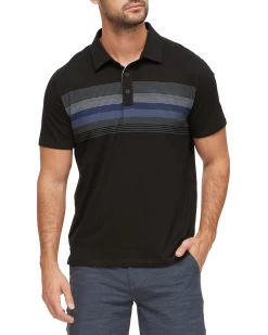 SHIELD CHEST STRIPE PERFORMANCE POLO -Style Vibe Shop M COREKT1447 BLACK COMBO 022