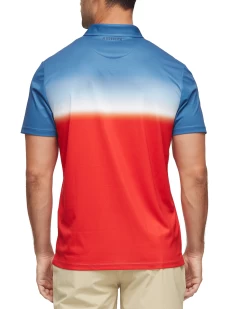 BANDON OMBRE PERFORMANCE POLO -Style Vibe Shop M COREKT1463 RED COMBO 014