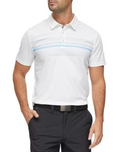 SHIELD BLOCKED PERFORMANCE POLO -Style Vibe Shop M COREKT1470 WHITE COMBO 018