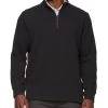 WARREN 1/4-ZIP MOCK NECK PULLOVER -Style Vibe Shop M COREKT1515 WARREN QUARTER ZIP MOCK NECK CHARCOAL 011