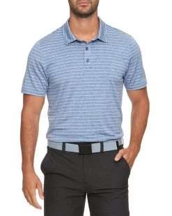 WILMINGTON STRIPED PERFORMANCE POLO -Style Vibe Shop M COREKT1564 SCARSDALE CHECK PERFORMANCE POLO SLATE BLUE COMBO 017