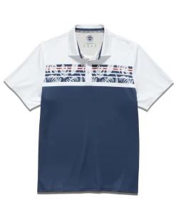 AVENTURA BLOCKED PERFORMANCE POLO -Style Vibe Shop M COREKT1568 AVENTURA BLOCKED PERFORMANCE POLO NAVY WHITE 008