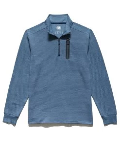 TORRANCE 1/4-ZIP MOCK NECK PULLOVER -Style Vibe Shop M COREKT1575 TORRANCE PERFORMANCE QUARTER ZIP MOCKNECK BLUE 199