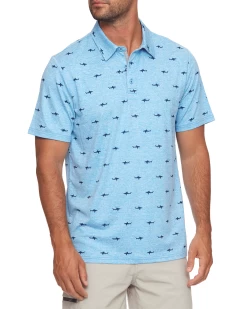 CARMEL SHARK PRINT PERFORMANCE POLO (FINAL SALE)
