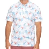 STRATHAM TROPICAL PRINT PERFORMANCE POLO (FINAL SALE) -Style Vibe Shop M COREKT1612 STRATHAM PRINT PERFORMANCE POLO WHITE COMBO 006