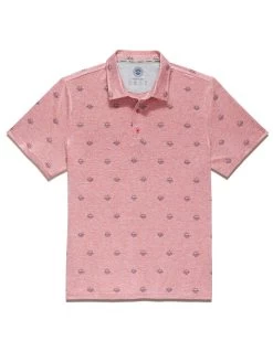 LUBBOCK SUN PRINT PERFORMANCE POLO (FINAL SALE) -Style Vibe Shop M COREKT1625 LUBBOCK SUN PRINT RED COMBO