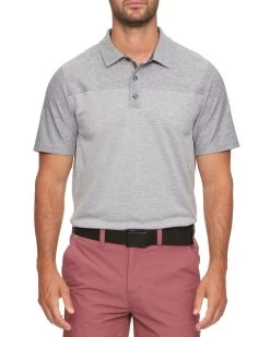 LOUISVILLE BLOCKED SS PERFORMANCE POLO (FINAL SALE) -Style Vibe Shop M COREKT1643 LOUISVILLE SS BLOCKED PERFORMANCE POLO MEDIUM GREY HEATHER 010