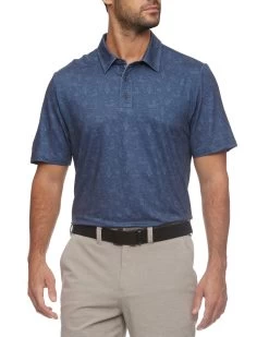 MESCALERO DESERT PRINT PERFORMANCE POLO -Style Vibe Shop M COREKT1666 MESCALERO DESERT PRINT PERFORMANCE POLO NAVY COMBO 030 1
