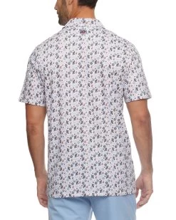 AFTON CACTUS PRINT PERFORMANCE POLO (FINAL SALE) 11 AFTON CACTUS PRINT PERFORMANCE POLO (FINAL SALE) -Style Vibe Shop M COREKT1667 AFTON CACTUS PRINT PERFORMANCE POLO TAN COMBO 016