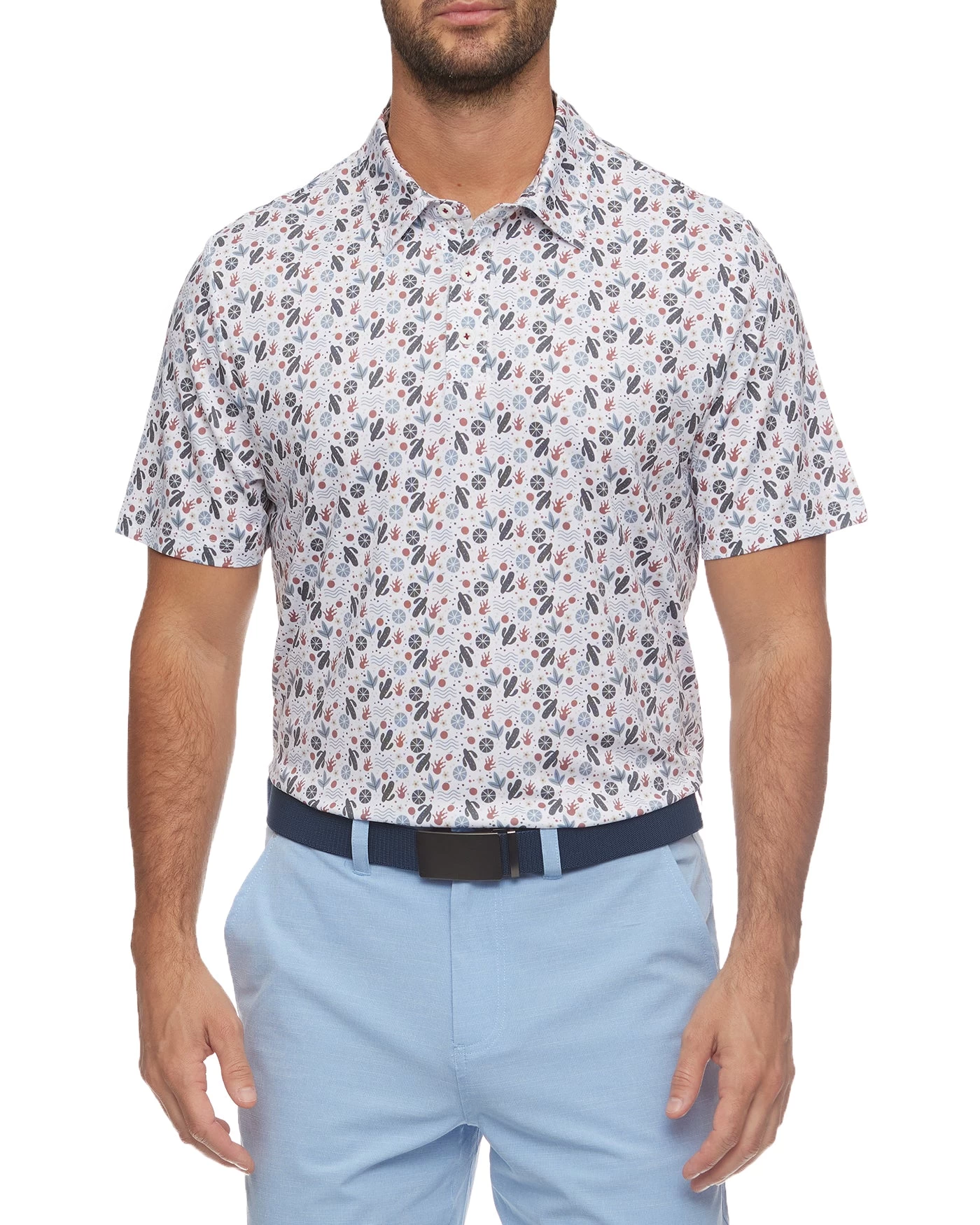 AFTON CACTUS PRINT PERFORMANCE POLO (FINAL SALE) 6 AFTON CACTUS PRINT PERFORMANCE POLO (FINAL SALE) - Image 4