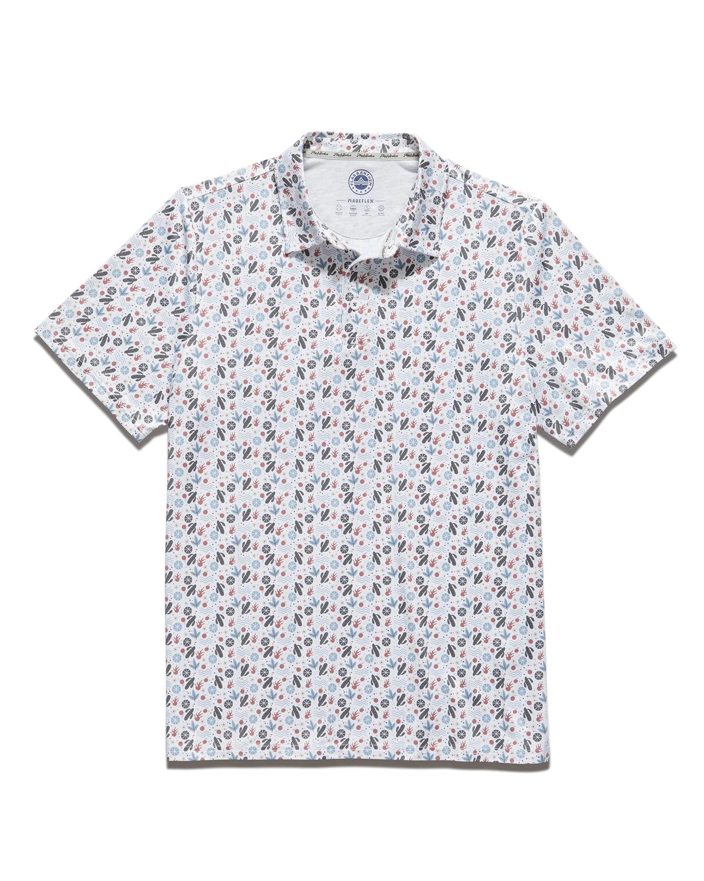 AFTON CACTUS PRINT PERFORMANCE POLO (FINAL SALE) 4 AFTON CACTUS PRINT PERFORMANCE POLO (FINAL SALE) - Image 2