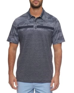 HUTCHINSON CAMO BLOCKED PERFORMANCE POLO -Style Vibe Shop M COREKT1675 HUTCHINSON CAMO BLOCKED PERFORMANCE POLO NAVY COMBO 038