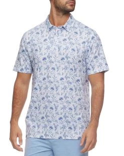 WILMETTE STRIPED TROPICAL PRINT PERFORMANCE POLO 9 WILMETTE STRIPED TROPICAL PRINT PERFORMANCE POLO -Style Vibe Shop M COREKT1680 WILMETTE STRIPED TROPICAL PRINT PERFORMANCE POLO WHITE COMBO 007