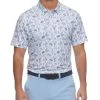 WILMETTE STRIPED TROPICAL PRINT PERFORMANCE POLO