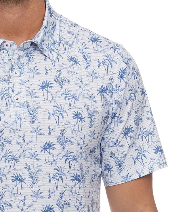 WILMETTE STRIPED TROPICAL PRINT PERFORMANCE POLO 7 WILMETTE STRIPED TROPICAL PRINT PERFORMANCE POLO - Image 6