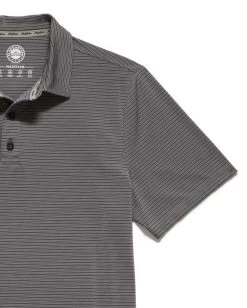 MADEFLEX Brrrº STRIPED PERFORMANCE POLO -Style Vibe Shop M COREKT1709 BRRR POLO GGREY 034