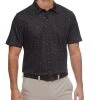 HARRIS STAR PRINT PERFORMANCE POLO -Style Vibe Shop M COREKT1712 HARRIS STAR PRINT PERFORMANCE SHIRT BLACK COMBO 013