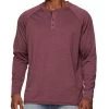 MADEFLEX RECRUIT HENLEY -Style Vibe Shop M COREKT1718 HANOVER LS PERFORMANCE HENLEY MAROON HEATHER 001